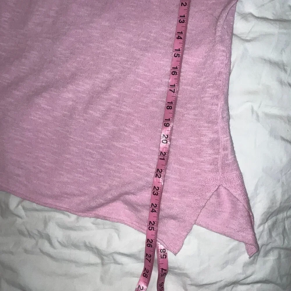 Eileen Fisher Pink Linen Cotton Long Sleeve Sweater Womens PP